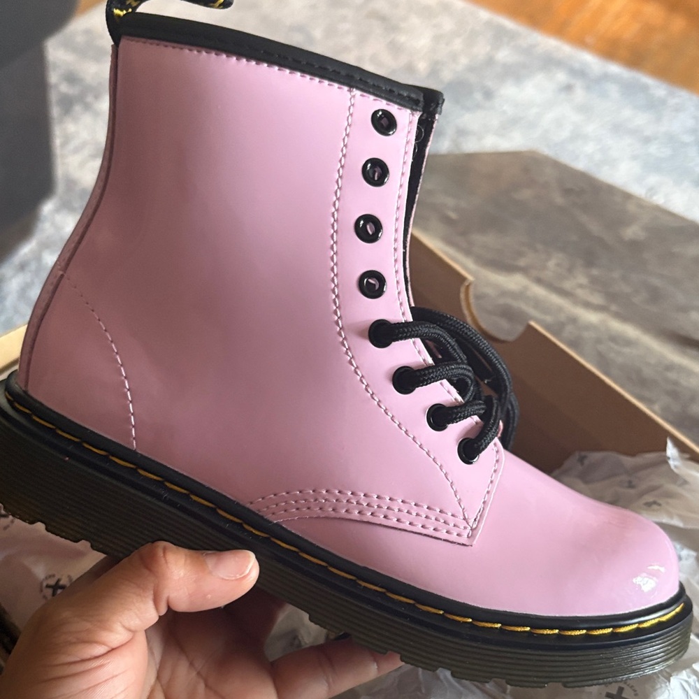 Pink Lace-Up Boots